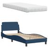 vidaXL Cama com colch&atilde;o 80x200 cm tecido azul