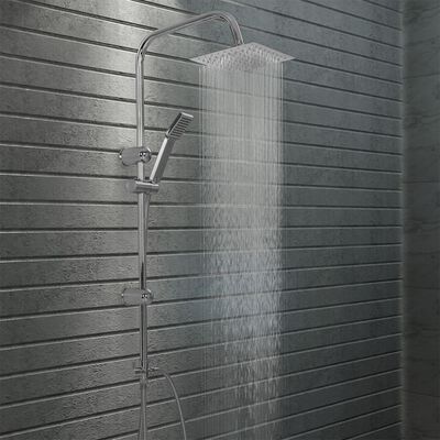 vidaXL Conjunto de duche com chuveiro fixo e de mão aço inoxidável