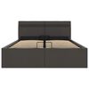 vidaXL Cama hidr&aacute;ulica c/ arruma&ccedil;&atilde;o LED 120x200cm tecido cinza-escuro