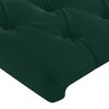 vidaXL Cabeceira de cama c/luzes LED veludo 100x7x78/88cm verde-escuro