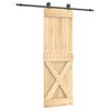vidaXL Porta Deslizante Natural e Preto 70 x 210 cm