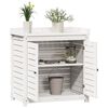 vidaXL Mesa de jardinagem com prateleiras madeira pinho maciça branco