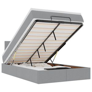 vidaXL Cama otomana com colch&atilde;o 120x190 cm tecido cinzento claro