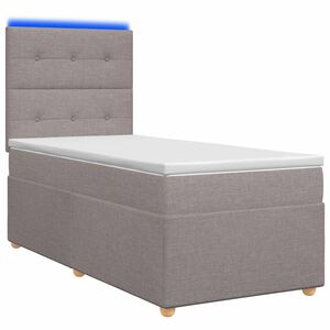 vidaXL Cama box spring com colch&atilde;o Cinzento-acastanhado 80 x 200 cm