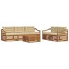 vidaXL Conjunto de Sof&aacute;s para Exterior 6 unid. Natural e Bege