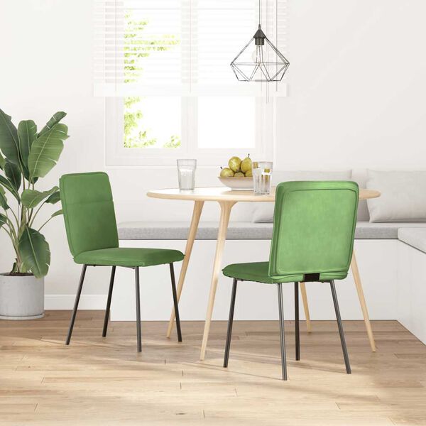 vidaXL Cadeiras de jantar 2 pcs veludo verde-claro