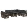 vidaXL Conjunto de Sof&aacute; de Jardim 10 unid. Cinza e Cinza Escuro