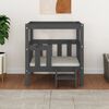 vidaXL Cama para c&atilde;es 65,5x50,5x70 cm madeira de pinho maci&ccedil;a cinza