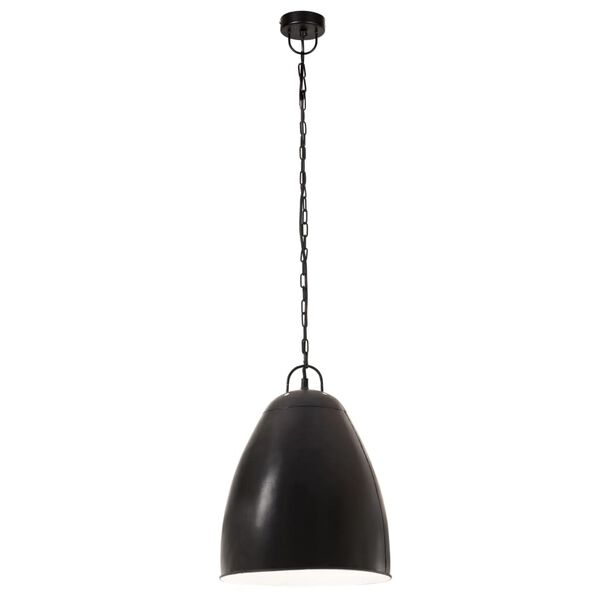 vidaXL Candeeiro suspenso industrial redondo 25 W 32 cm E27 preto