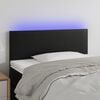 vidaXL Cabeceira de cama c/ LED couro artificial 80x5x78/88 cm preto