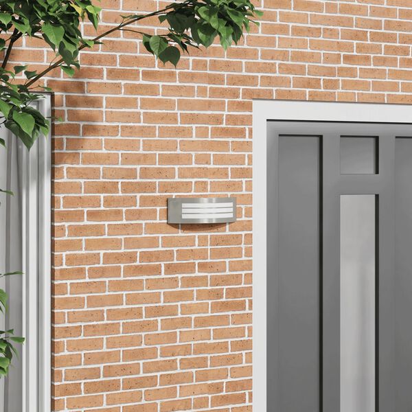 vidaXL Luz de Parede para Exterior Prateado 32 x 10 x 10 cm
