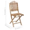 vidaXL 5 pcs conj. de jantar dobr&aacute;vel c/ almofad&otilde;es p/ exterior bambu
