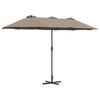 vidaXL Guarda-sol de Jardim Cinzento-acastanhado 370 x 197 x 239 cm