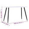 vidaXL Mesa de jantar 120x60x74 cm MDF branco e preto