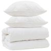 vidaXL Duvet com Travesseiros 3 unid. Branco Microfibra