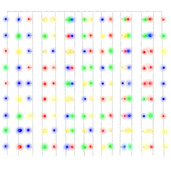 vidaXL Cortina ilumina&ccedil;&atilde;o 300 luzes LED 3x3 m 8 fun&ccedil;&otilde;es colorido