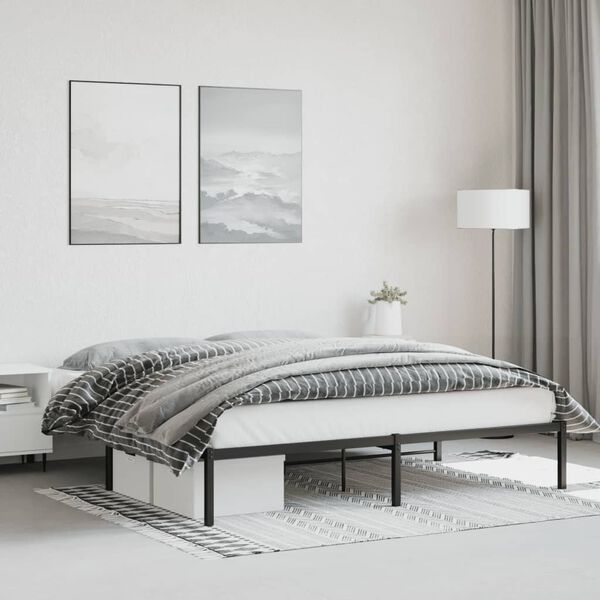 vidaXL Estrutura de cama 180x200 cm metal preto