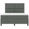vidaXL Cama Box com colch&atilde;o Cinza Escuro 160 x 200 cm tecido