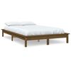 vidaXL Estrutura de cama 120x200 cm madeira pinho maci&ccedil;o castanho mel