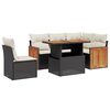vidaXL 6 pcs conjunto sof&aacute;s de jardim c/ almofad&otilde;es vime PE preto