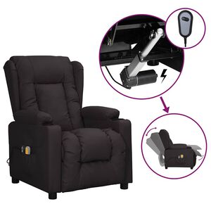 vidaXL Poltrona de massagens el&eacute;trica couro artificial preto