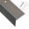 vidaXL Perfil p/ escada em forma de F 15 pcs alum&iacute;nio 90 cm castanho