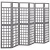vidaXL Biombo/treliça 6 painéis abeto maciço 242,5x180 cm cinzento