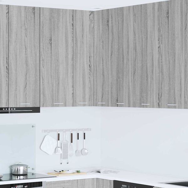 vidaXL Armário suspenso Riga Cinza Sonoma e Branco 57 x 57 x 100 cm