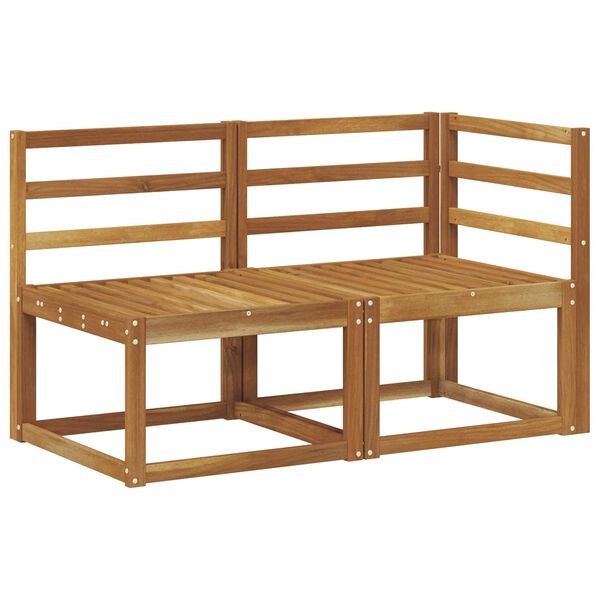 vidaXL Sof&aacute; M&eacute;dio e de Canto para Exterior 2 Pe&ccedil;a Natural