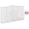 vidaXL Cestos gabi&atilde;o arqueados 3pcs 400x50x220/240cm ferro galvanizado