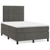 vidaXL Cama boxspring com colch&atilde;o 120x190 cm veludo cinzento-escuro