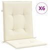 vidaXL Almofad&otilde;es lombares p/ cadeiras de jardim 6pcs oxford creme