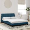 vidaXL Estrutura de cama sem colch&atilde;o Hanko 140x190 cm veludo azul