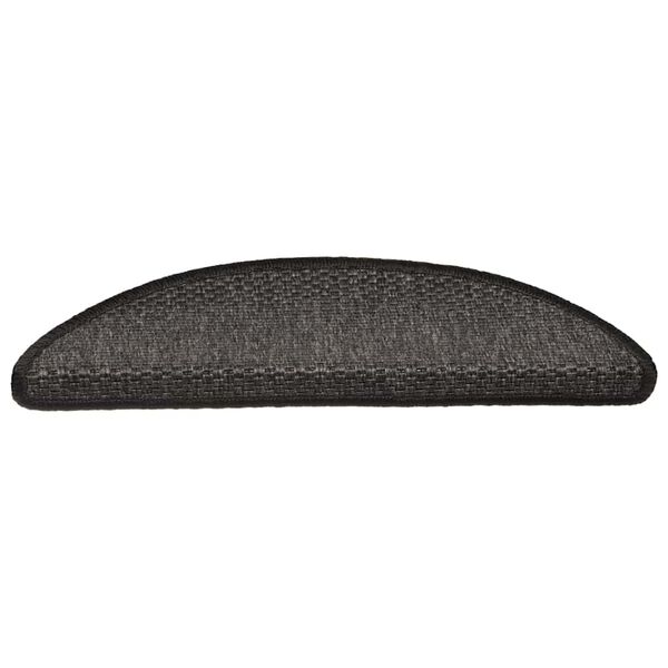 vidaXL Tapetes escada adesivos aspeto sisal 30 pcs 56x17x3cm antracite