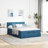 vidaXL Estrutura de cama otomana com colchão 140x190cm azul escuro