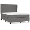 vidaXL Cama com molas/colch&atilde;o 140x200 cm couro artificial cinzento