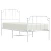 vidaXL Estrutura de cama com cabeceira e p&eacute;s 80x200 cm metal branco