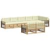 vidaXL Conjunto de Sof&aacute;s para Exterior 8 pcs Branco e Creme Poli&eacute;ster