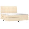 vidaXL Cama box spring c/ colch&atilde;o e LED 180x200 cm tecido cor creme