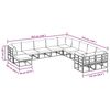 vidaXL Conjunto de Sof&aacute; de Jardim 11 pcs Preto Alum&iacute;nio