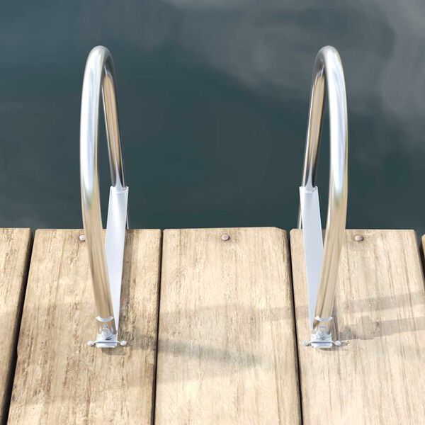 vidaXL Escada de Ancoragem de 5 Degraus Prateado 45 &times;11,5 &times;190 cm