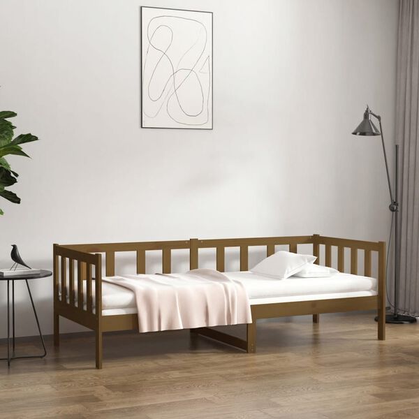 vidaXL Sof&aacute;-cama 80x200 cm madeira de pinho maci&ccedil;a castanho mel