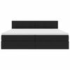 vidaXL Cama com arruma&ccedil;&atilde;o e LED com colch&atilde;o Preto 200 x 200 cm tecido