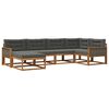vidaXL Conjunto de Sof&aacute;s para Exterior 6 pcs Natural e Antracite