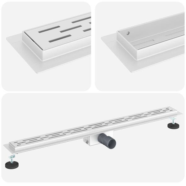 vidaXL Dreno de Chuveiro com Design de Linha Prateado 100 cm