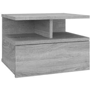 vidaXL Mesa cabeceira suspensa 40x31x27 cm madeira proc. sonoma cinza