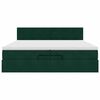 vidaXL Estrutura de cama otomana com colch&atilde;o 200x200 cm verde escuro