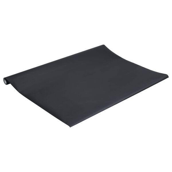 vidaXL Adesivo para m&oacute;veis autoadesivo preto fosco 90x500 cm PVC