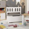 vidaXL Banco de arruma&ccedil;&atilde;o infantil 60x30x55 cm MDF branco e cinzento