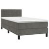vidaXL Cama box spring c/ colch&atilde;o/LED 80x200 cm veludo cinzento-escuro